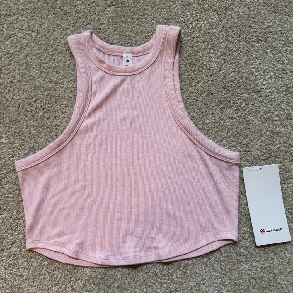 Pink Lululemon Hold Tight Cropped Tank